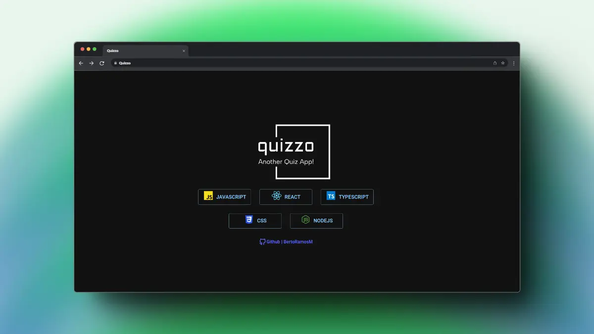 Screenshot from project Quizzo 